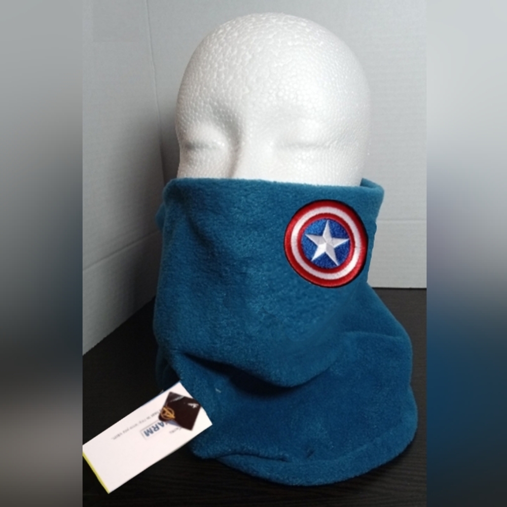 New Marvel Captain America Neck Gaiter/Wrap! Embroidered. (OSFM). Blue. Unisex